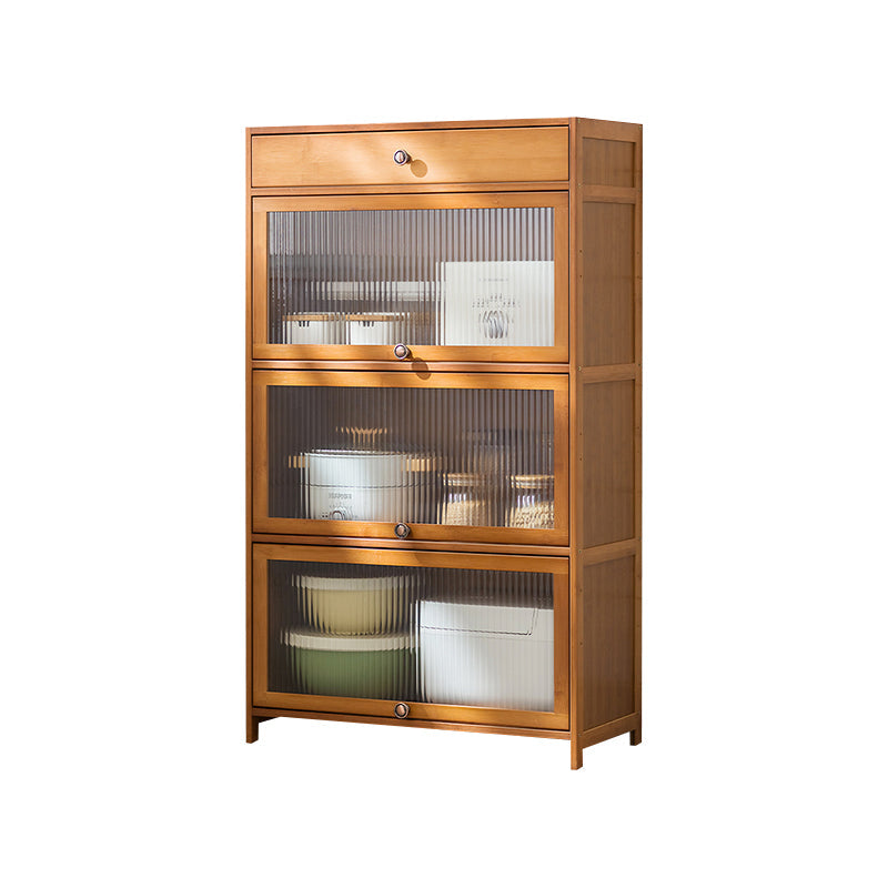 Cabinet contemporaneo di bamboo bamboo bamboo marrone con cassetto