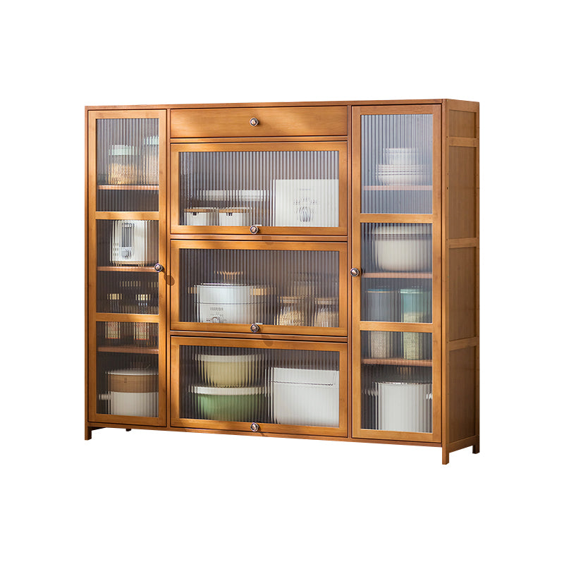 Cabinet contemporaneo di bamboo bamboo bamboo marrone con cassetto