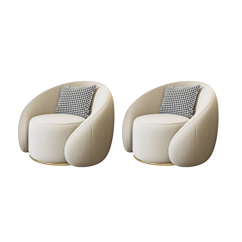 Contemporary Faux Leather Chair Solid Color Sloped Arms Chair