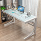 Modern Style Glass Computer Desk Rectangular Shape Task Table with 2-Legs for Home White White Clearhalo 'furn' 'furn_office_desk' 'Furniture' 'Office Desks' 'Office Furniture' 'office_desk' 7149418