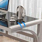 Modern Style Glass Computer Desk Rectangular Shape Task Table with 2-Legs for Home Clearhalo 'furn' 'furn_office_desk' 'Furniture' 'Office Desks' 'Office Furniture' 'office_desk' 7149424