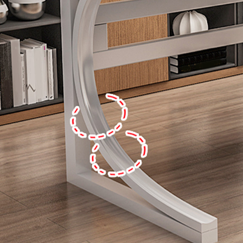 Modern Style Glass Computer Desk Rectangular Shape Task Table with 2-Legs for Home Clearhalo 'furn' 'furn_office_desk' 'Furniture' 'Office Desks' 'Office Furniture' 'office_desk' 7149425