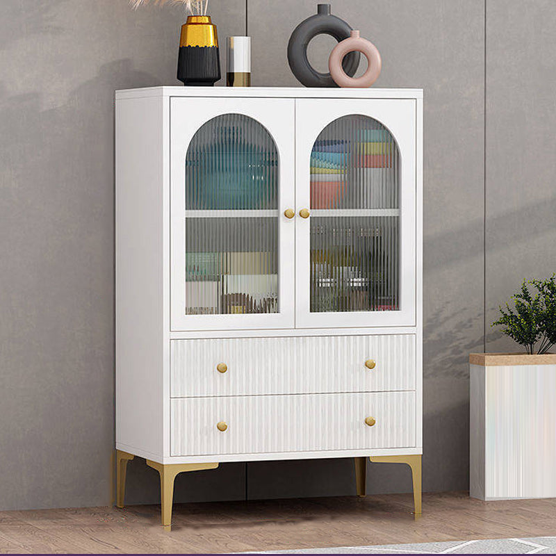 Contemporary Display Stand Wood Hutch Cabinet with Doors for Living Room