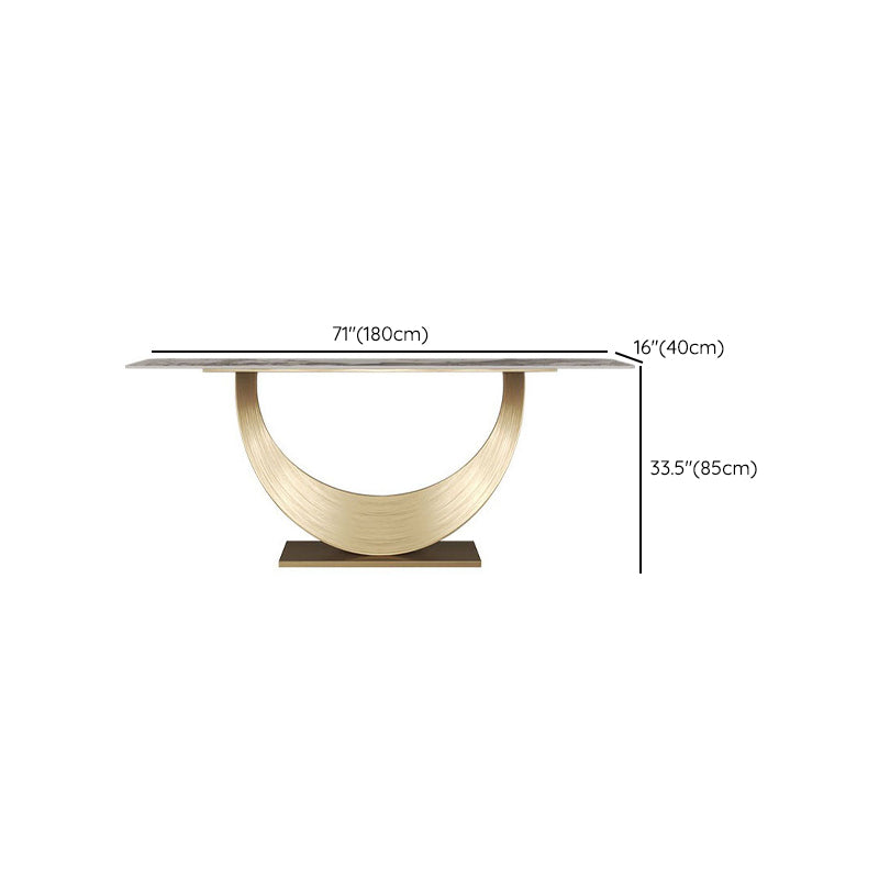 Glam Rectangle Console Accent Table Stone Console Sofa Table for Hall