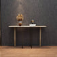 Modern Rectangular Console Table Stone Console Sofa Table in White and Gold