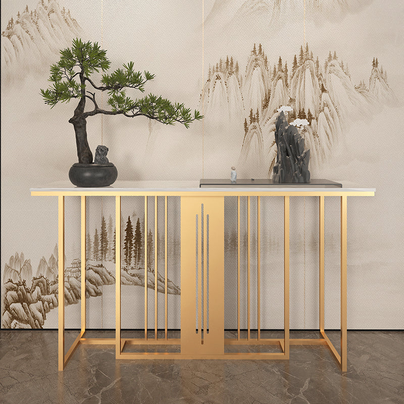 Tavolo da console glam largo 12 pollici Tavolo di accento in marmo rettangolare