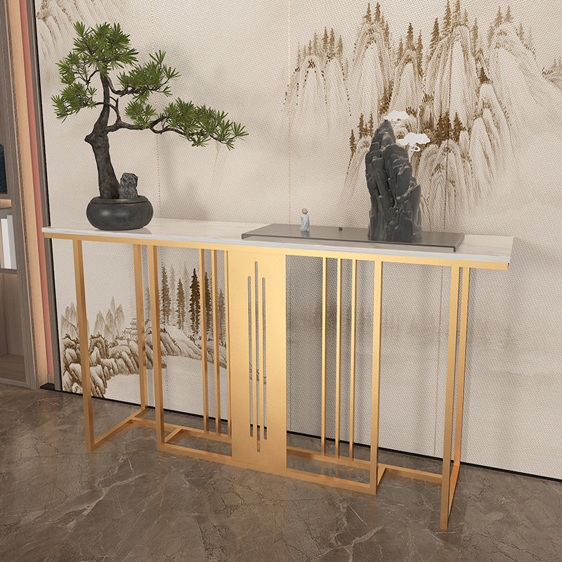 Tavolo da console glam largo 12 pollici Tavolo di accento in marmo rettangolare