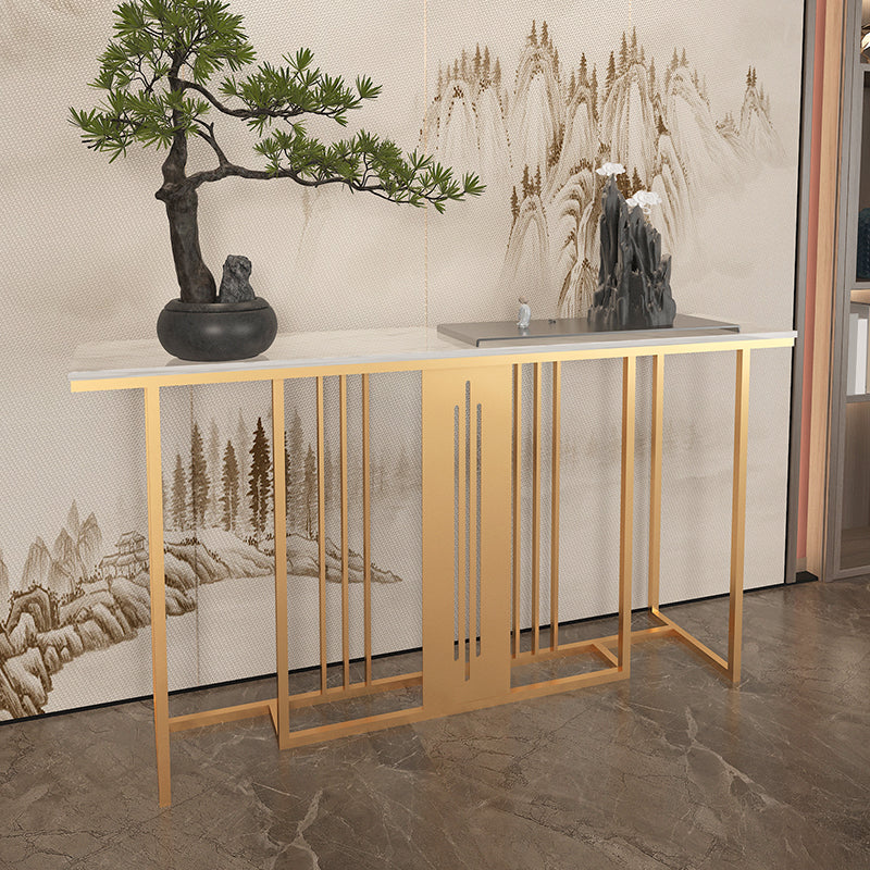 Tavolo da console glam largo 12 pollici Tavolo di accento in marmo rettangolare