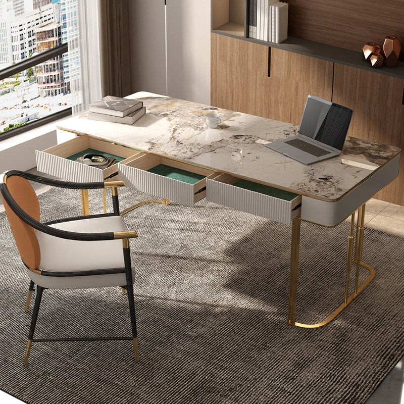 Hedendaagse woningschrijfbureau rechthoekige kantoorbureau met 3 opbergladen