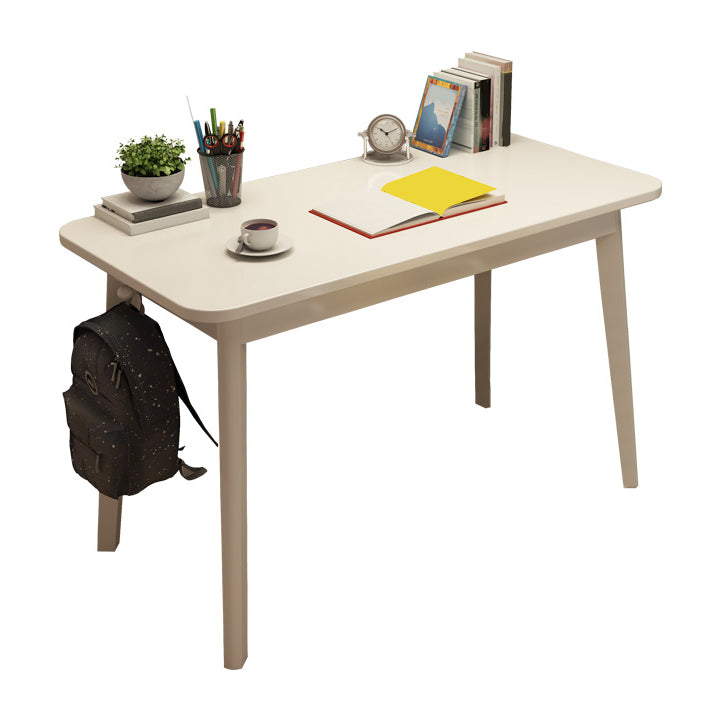 Modern Style Wooden Office Desk Rectangular Shape Task Desk with 4-Legs for Home White Clearhalo 'furn' 'furn_office_desk' 'Furniture' 'Office Desks' 'Office Furniture' 'office_desk' 7150129