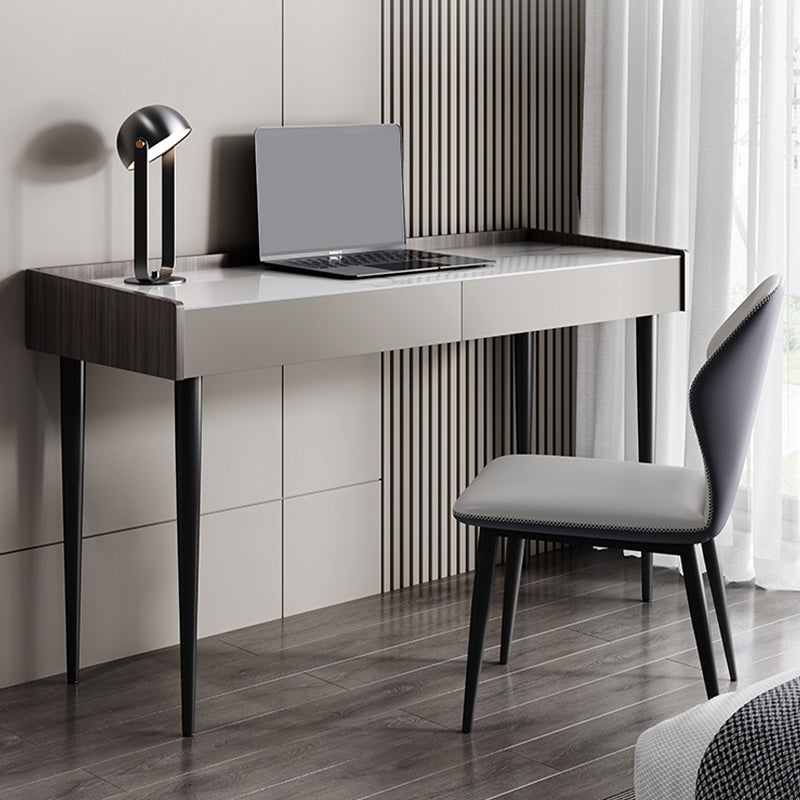 Modern Style Office Task Desk Rectangular Shape Grey / Brown Writing ...