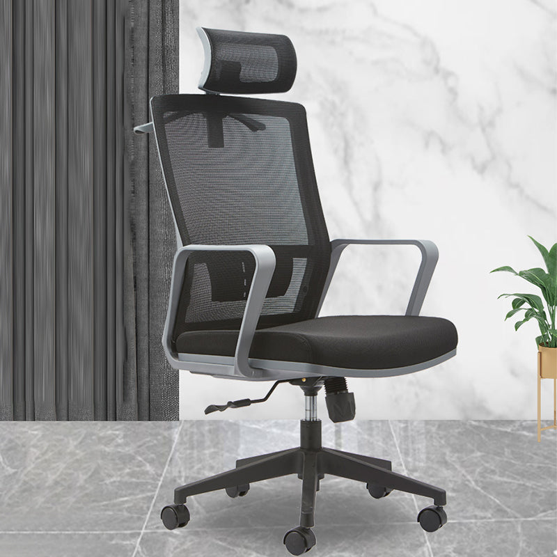 Modern Slide Chair Fixed Arms Adjustable Seat Height Desk Chair with Wheels Clearhalo 'furn' 'furn_office_chair' 'Furniture' 'Office Chairs' 'Office Furniture' 'office_chair' 7150411