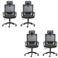 Modern Slide Chair Fixed Arms Adjustable Seat Height Desk Chair with Wheels 4 Piece Set Clearhalo 'furn' 'furn_office_chair' 'Furniture' 'Office Chairs' 'Office Furniture' 'office_chair' 7150412