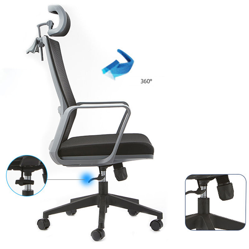 Modern Slide Chair Fixed Arms Adjustable Seat Height Desk Chair with Wheels Clearhalo 'furn' 'furn_office_chair' 'Furniture' 'Office Chairs' 'Office Furniture' 'office_chair' 7150419