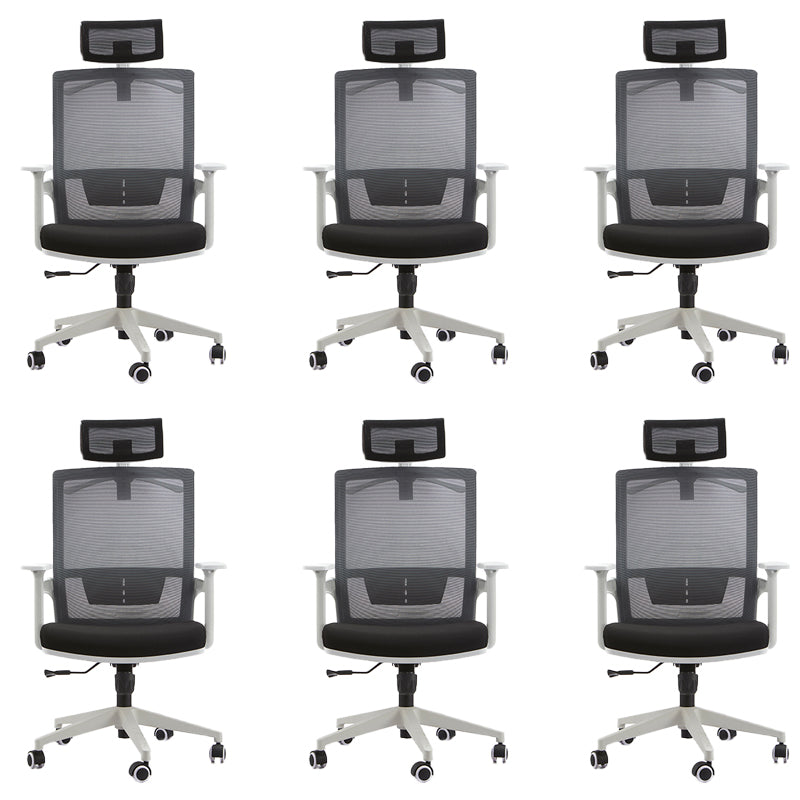 Modern Fixed Arms Office Chair Slide No Distressing Ergonomic Desk Chair 6 Piece Set Clearhalo 'furn' 'furn_office_chair' 'Furniture' 'Office Chairs' 'Office Furniture' 'office_chair' 7150428