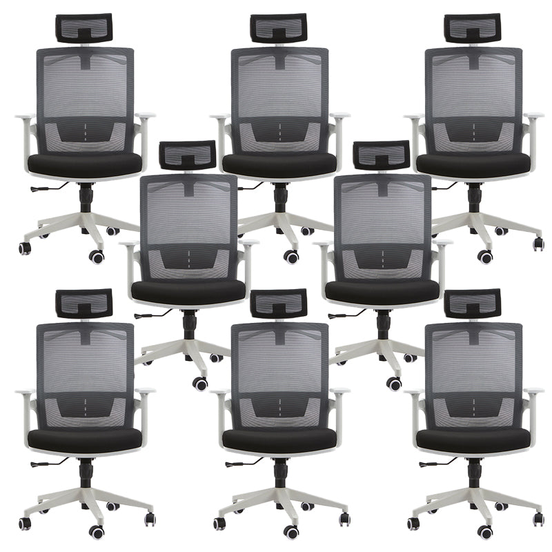 Modern Fixed Arms Office Chair Slide No Distressing Ergonomic Desk Chair 8 Piece Set Clearhalo 'furn' 'furn_office_chair' 'Furniture' 'Office Chairs' 'Office Furniture' 'office_chair' 7150430