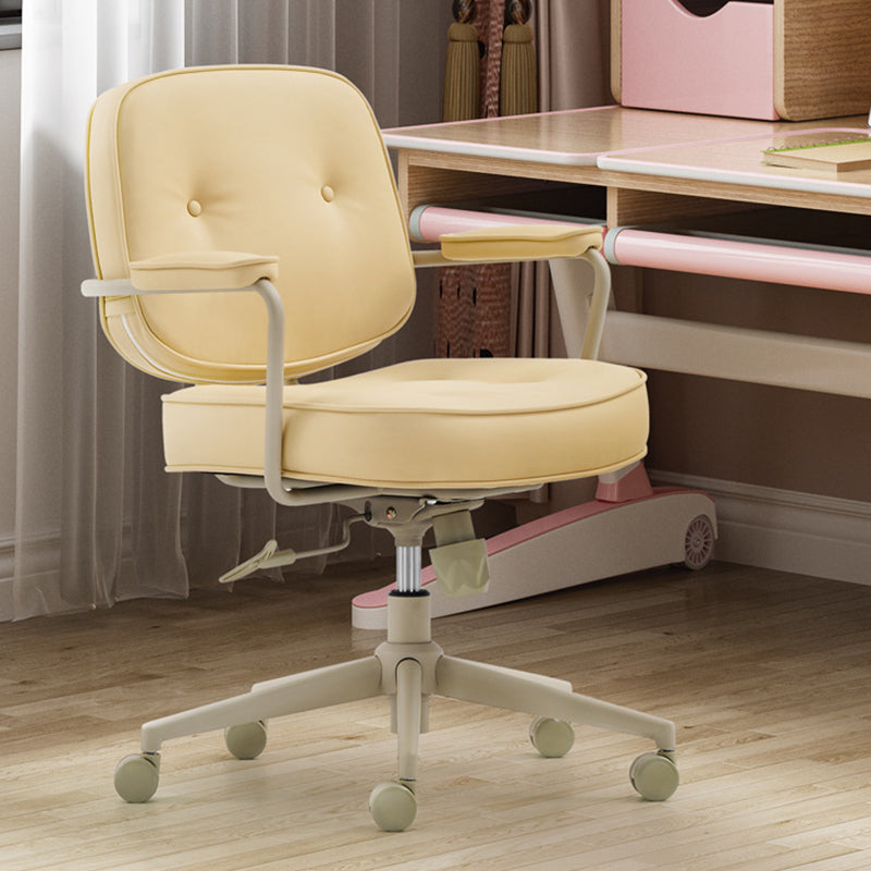 Modern Padded Arms Office Chair Leather No Distressing Ergonomic Desk Chair Clearhalo 'furn' 'furn_office_chair' 'Furniture' 'Office Chairs' 'Office Furniture' 'office_chair' 7150452