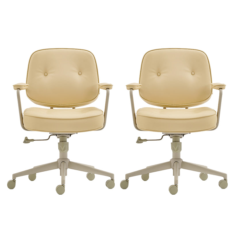Modern Padded Arms Office Chair Leather No Distressing Ergonomic Desk Chair 2 Piece Set Clearhalo 'furn' 'furn_office_chair' 'Furniture' 'Office Chairs' 'Office Furniture' 'office_chair' 7150453