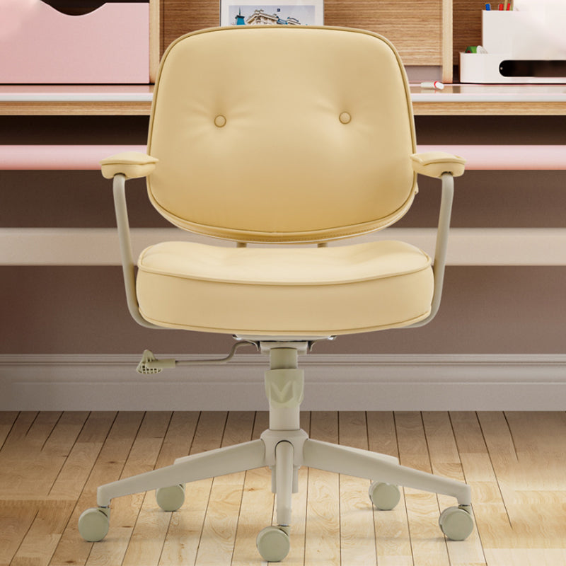 Modern Padded Arms Office Chair Leather No Distressing Ergonomic Desk Chair 1 Piece Clearhalo 'furn' 'furn_office_chair' 'Furniture' 'Office Chairs' 'Office Furniture' 'office_chair' 7150458