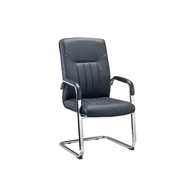 Chaise de gestion des managers en cuir avec chaise de bureau à ossature chromée rembourrée
