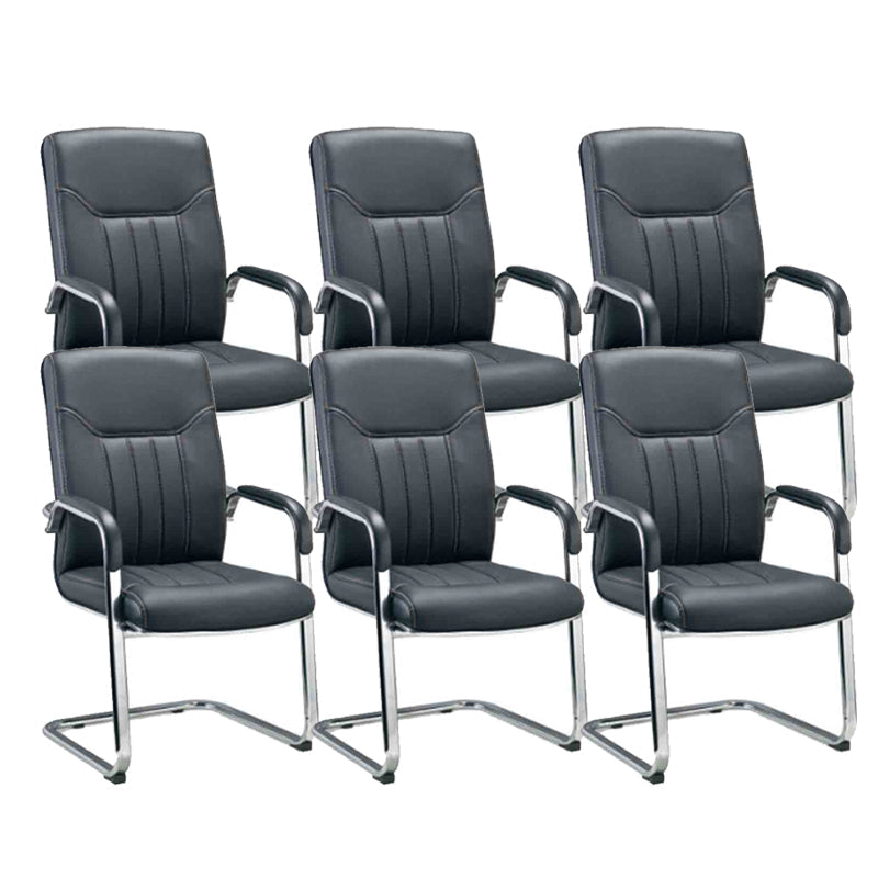 Chaise de gestion des managers en cuir avec chaise de bureau à ossature chromée rembourrée