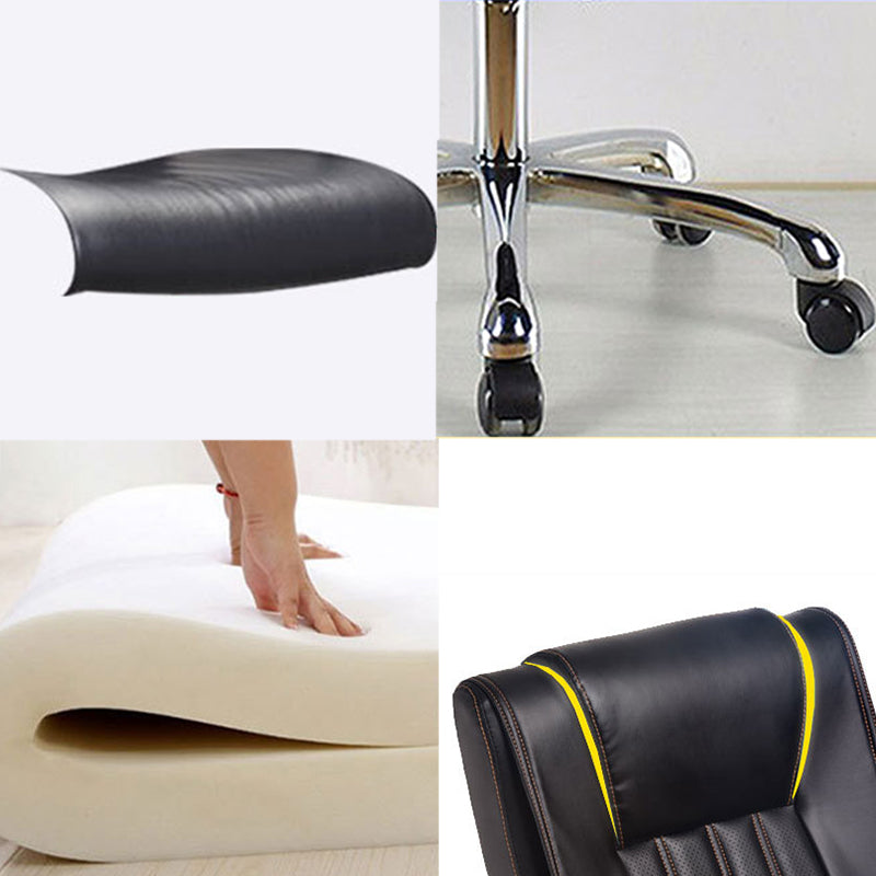 Chaise de gestion des managers en cuir avec chaise de bureau à ossature chromée rembourrée