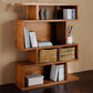 Geometric Closed Back Bookshelf Contemporary Wood Bookcase with Shelves 35"L x 12"W x 65"H Clearhalo 'Bookcases' 'furn' 'furn_bookcases' 'Furniture' 'Office Furniture' 7155085