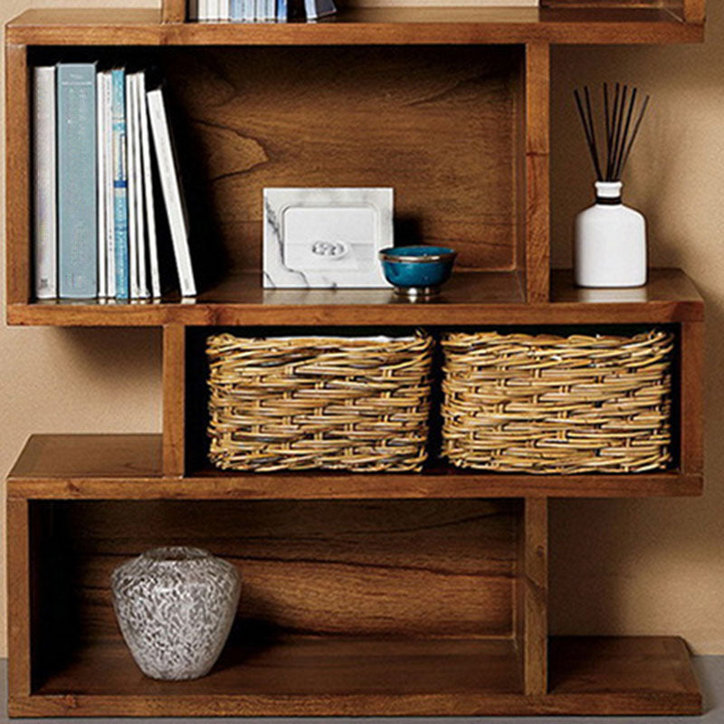 Geometric Closed Back Bookshelf Contemporary Wood Bookcase with Shelves Clearhalo 'Bookcases' 'furn' 'furn_bookcases' 'Furniture' 'Office Furniture' 7155089