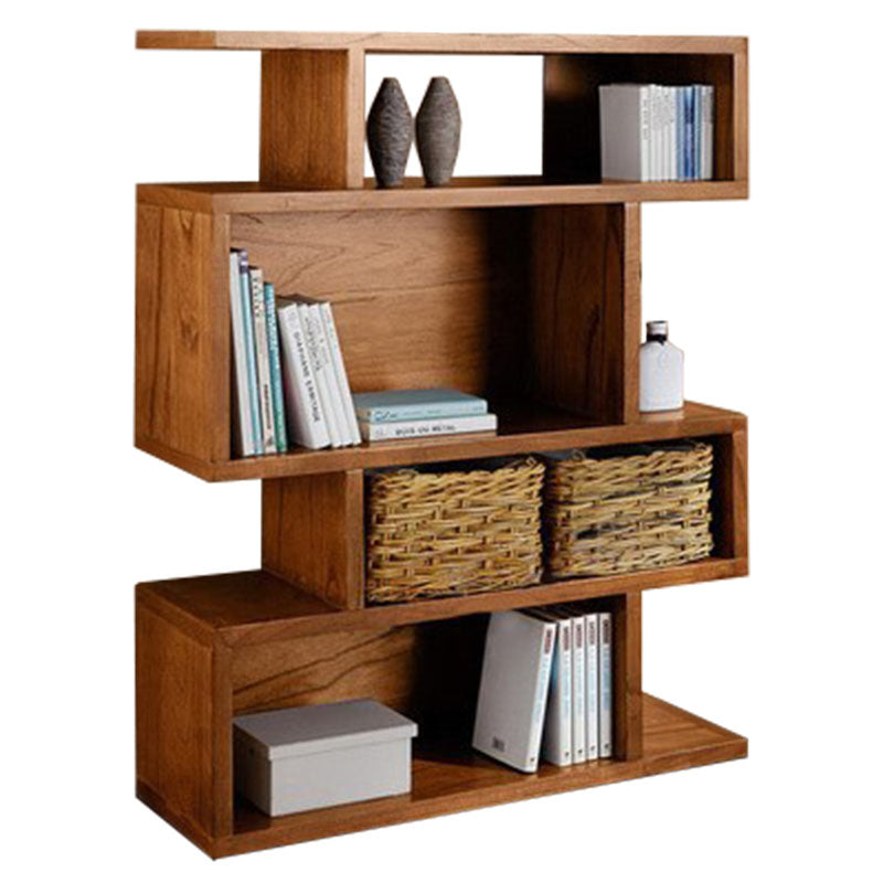 Geometric Closed Back Bookshelf Contemporary Wood Bookcase with Shelves Clearhalo 'Bookcases' 'furn' 'furn_bookcases' 'Furniture' 'Office Furniture' 7155093