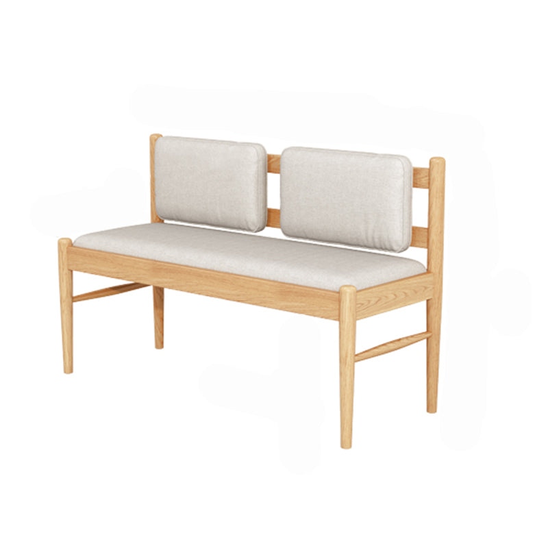 Contemporary Solid Wood Bench Cushioned Backrest Seating Bench with 4 Legs 40"L x 16"W x 26"H Natural Clearhalo 'Benches' 'Chairs & Seating' 'furn' 'furn_benches' 'Furniture' 'Living Room Furniture' 7155290