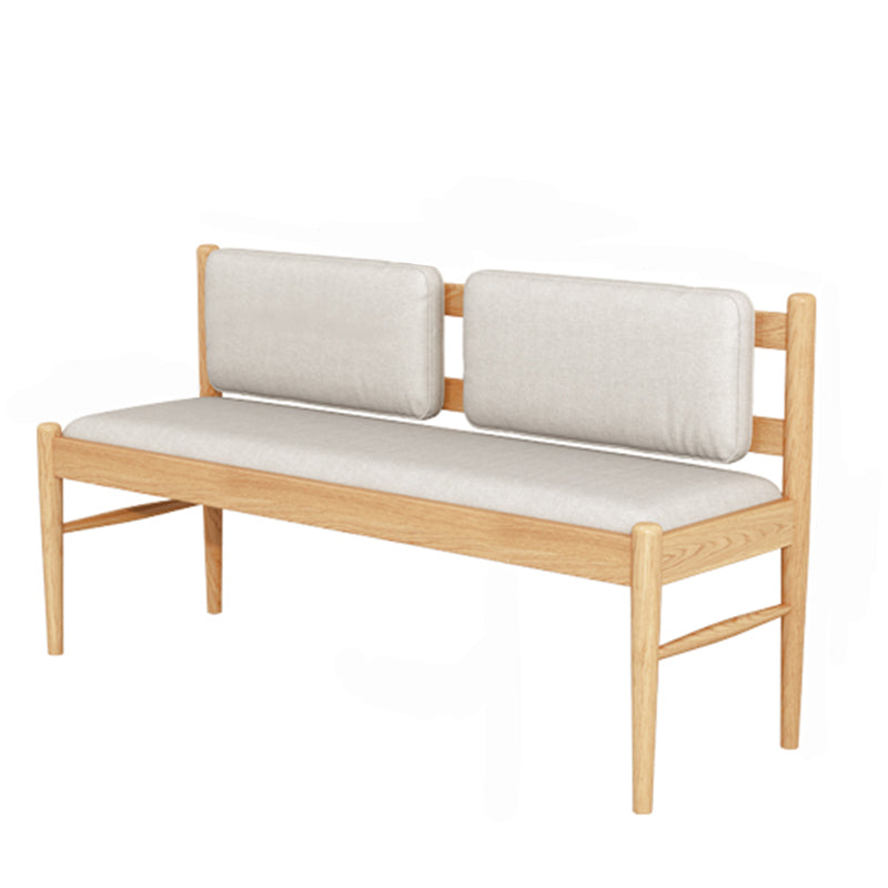 Contemporary Solid Wood Bench Cushioned Backrest Seating Bench with 4 Legs 48"L x 16"W x 26"H Natural Clearhalo 'Benches' 'Chairs & Seating' 'furn' 'furn_benches' 'Furniture' 'Living Room Furniture' 7155291