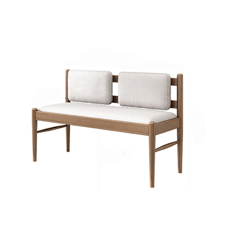 Contemporary Solid Wood Bench Cushioned Backrest Seating Bench with 4 Legs 40"L x 16"W x 26"H Walnut Clearhalo 'Benches' 'Chairs & Seating' 'furn' 'furn_benches' 'Furniture' 'Living Room Furniture' 7155295