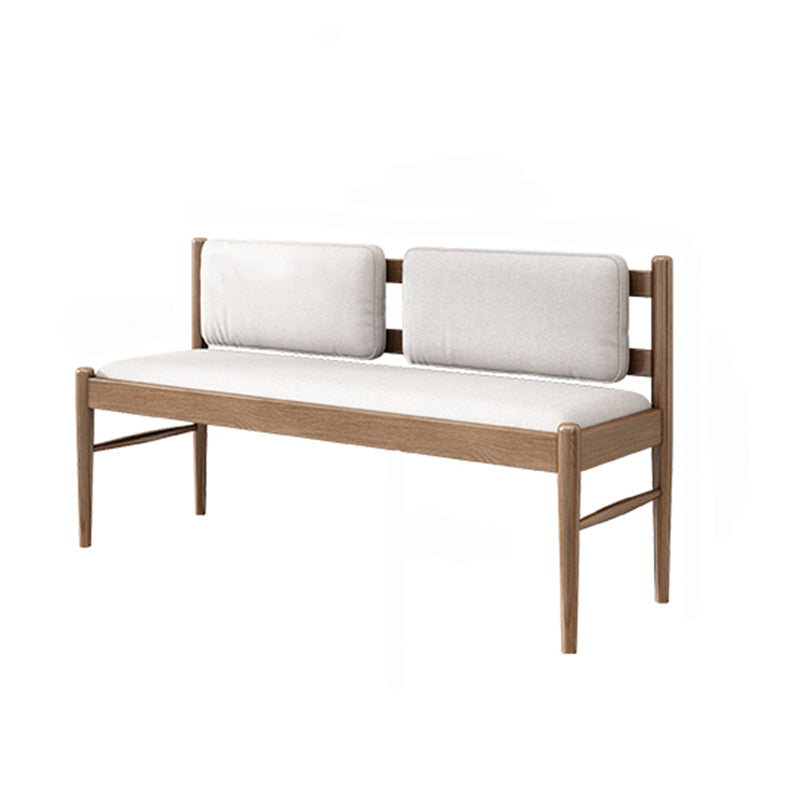 Contemporary Solid Wood Bench Cushioned Backrest Seating Bench with 4 Legs 48"L x 16"W x 26"H Walnut Clearhalo 'Benches' 'Chairs & Seating' 'furn' 'furn_benches' 'Furniture' 'Living Room Furniture' 7155297