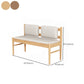 Contemporary Solid Wood Bench Cushioned Backrest Seating Bench with 4 Legs Clearhalo 'Benches' 'Chairs & Seating' 'furn' 'furn_benches' 'Furniture' 'Living Room Furniture' 7155304