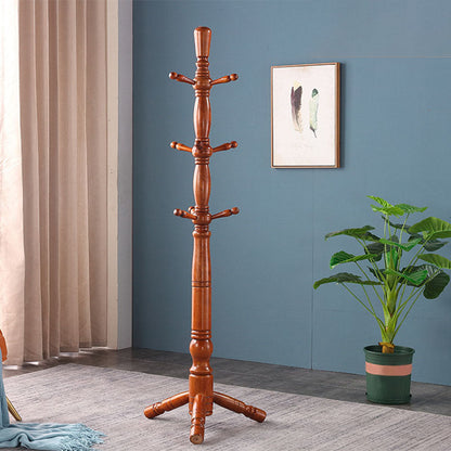 Hall d'entrée moderne du milieu du siècle cintre en bois avec 9 crochets