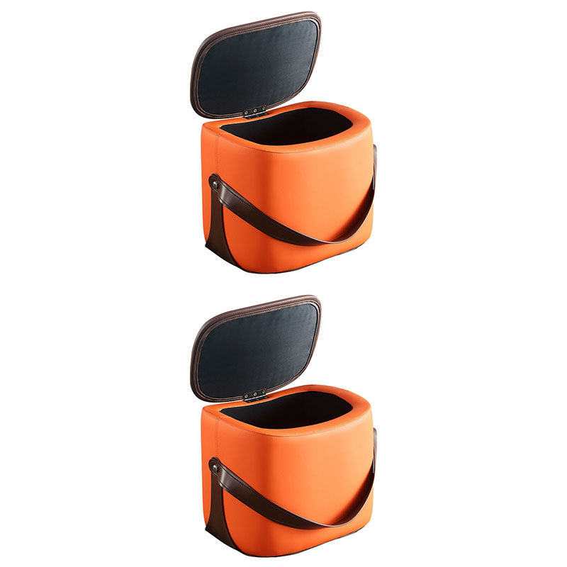 Ottoman glamour en faux cuir en cuir résistant au carré rembourré avec les jambes