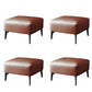 Glam Ottoman Faux Leather Stain Resistant Upholstered Square Ottoman with Legs