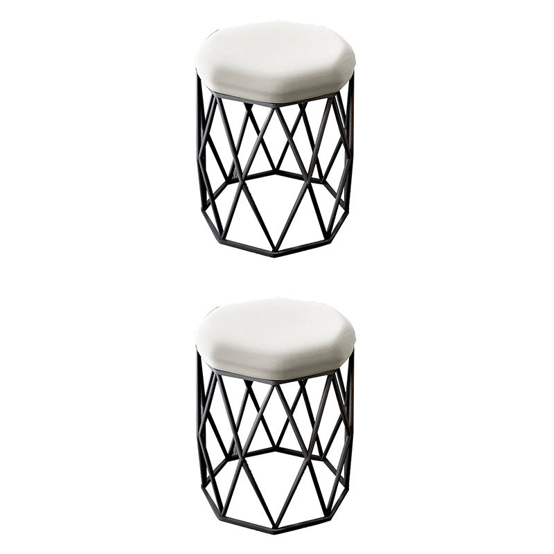 Glamoktomane Samt tränenresistent Feste Farbe Runde Ottomane mit Metallbeinen