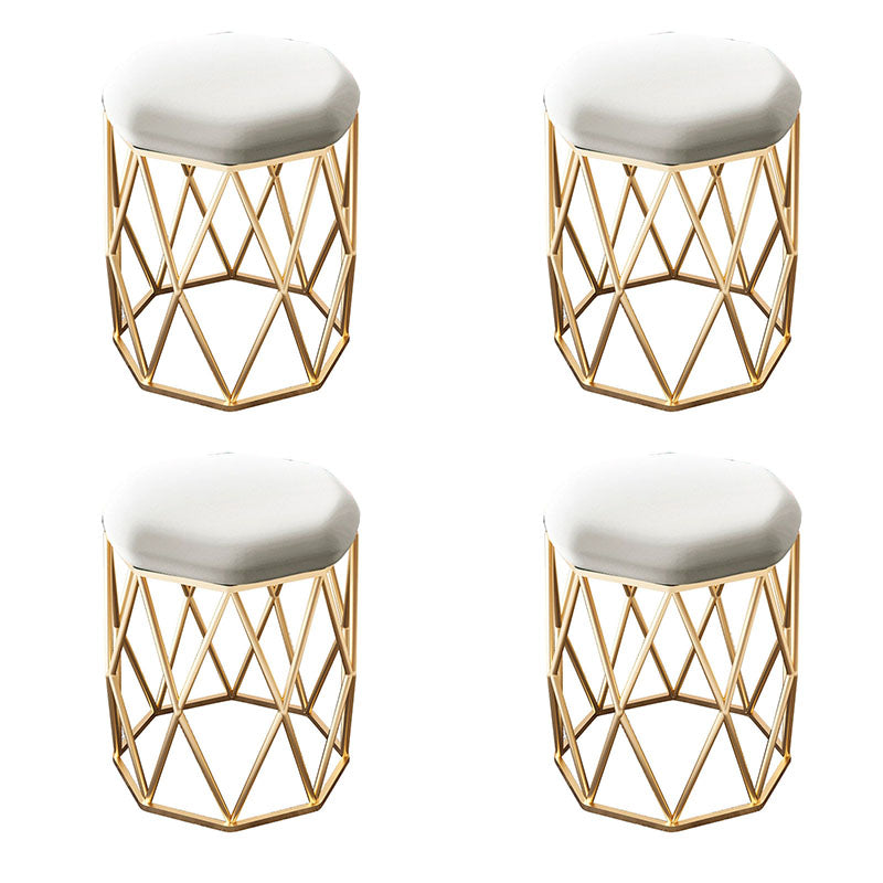 Glamoktomane Samt tränenresistent Feste Farbe Runde Ottomane mit Metallbeinen