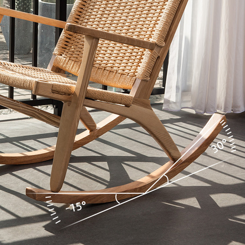 Modern Style Wood Base Rocking Chair Leisure Chaise Lazy Chair for Balcony Clearhalo 'Chairs & Seating' 'furn' 'furn_rocking_chairs' 'Furniture' 'Living Room Furniture' 'Rocking Chairs' 'rocking_chairs' 7155570