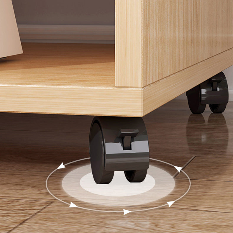 Mid Century Modern Cabinet Wood Locking Drawers and Storage Cabinet with Castors