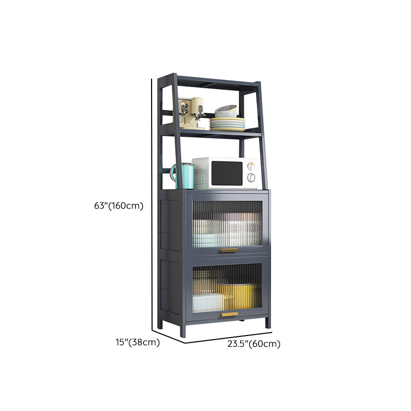 Server da pranzo in bambù grigio 2 ripiani glam buffet server per cucina