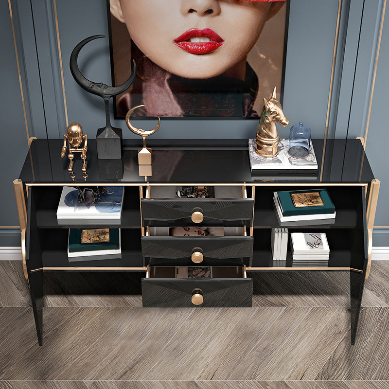 Server di pranzo in legno ingegnerizzato server a buffet contemporanei con cassetti