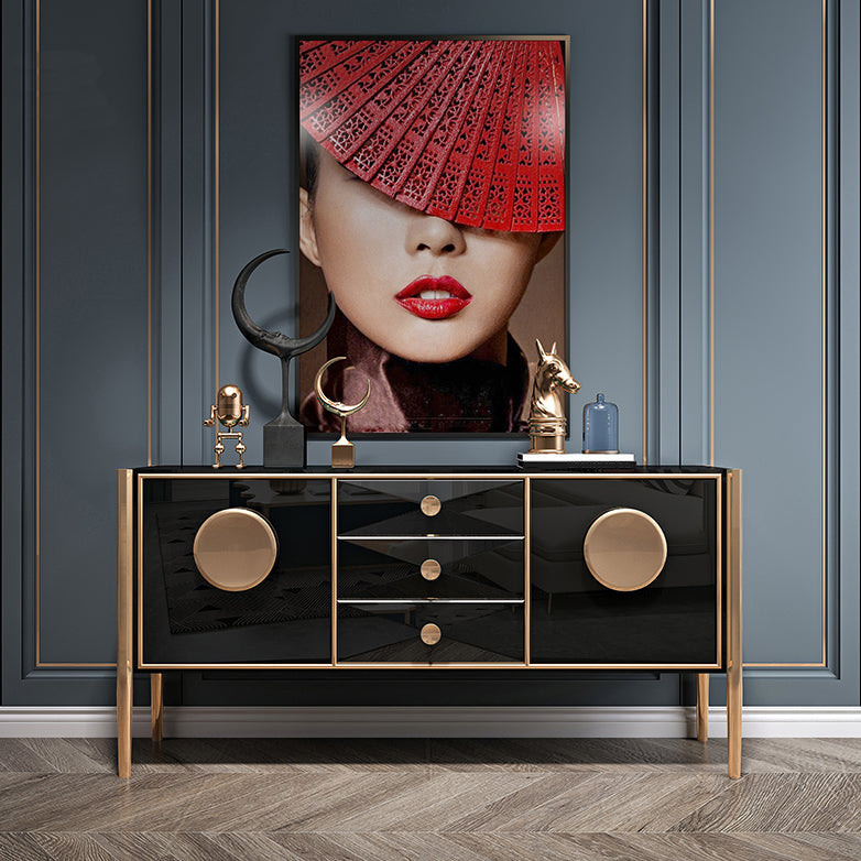 Server di pranzo in legno ingegnerizzato server a buffet contemporanei con cassetti