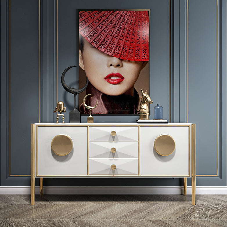 Server di pranzo in legno ingegnerizzato server a buffet contemporanei con cassetti