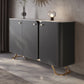 3-Door Sideboard Buffet Contemporary Dining Server for Dining Room 63"L x 14"W x 35"H Black Clearhalo 'buffet_sideboard' 'Buffets & Sideboards' 'furn' 'furn_buffet_sideboard' 'Furniture' 'Kitchen & Dining Furniture' 7156969