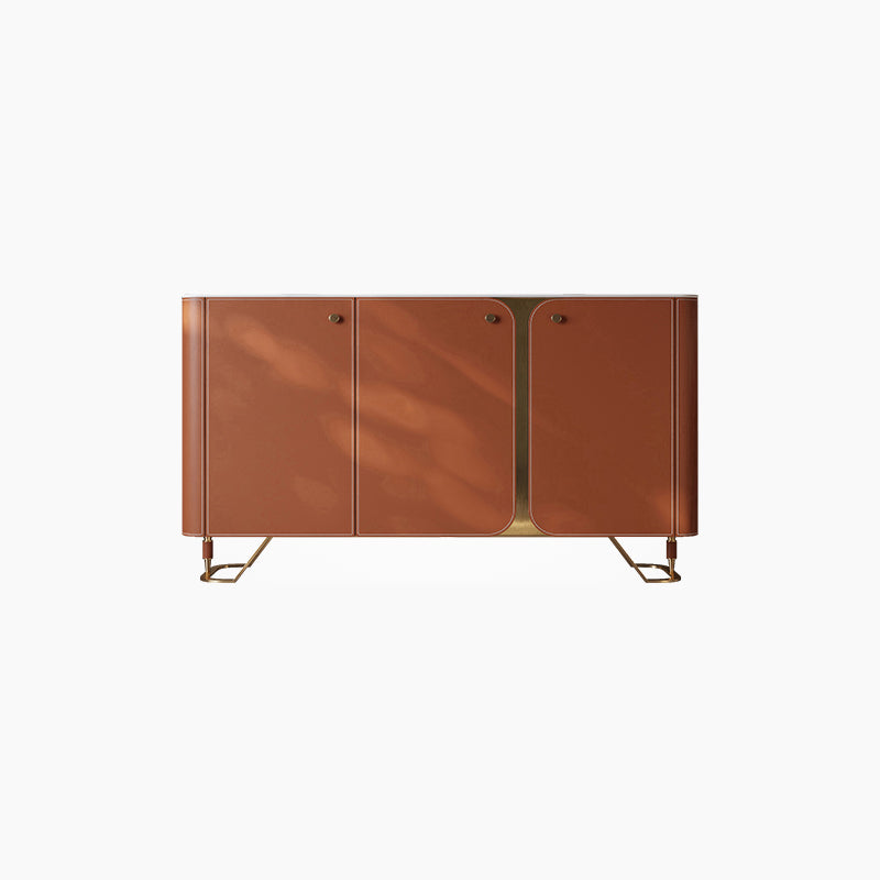 3 Doors Sideboard Buffet Contemporary Dining Server for Kitchen Orange Clearhalo 'buffet_sideboard' 'Buffets & Sideboards' 'furn' 'furn_buffet_sideboard' 'Furniture' 'Kitchen & Dining Furniture' 7156990