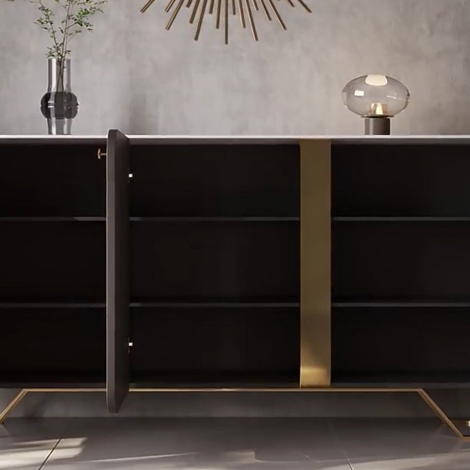3 Doors Sideboard Buffet Contemporary Dining Server for Kitchen Clearhalo 'buffet_sideboard' 'Buffets & Sideboards' 'furn' 'furn_buffet_sideboard' 'Furniture' 'Kitchen & Dining Furniture' 7156993