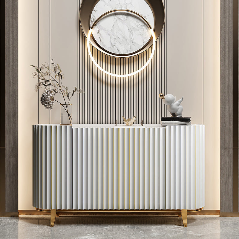 Glam Sideboard Buffet Stone Top Wood Sideboard Cabinet with Shelves Clearhalo 'buffet_sideboard' 'Buffets & Sideboards' 'furn' 'furn_buffet_sideboard' 'Furniture' 'Kitchen & Dining Furniture' 7157013