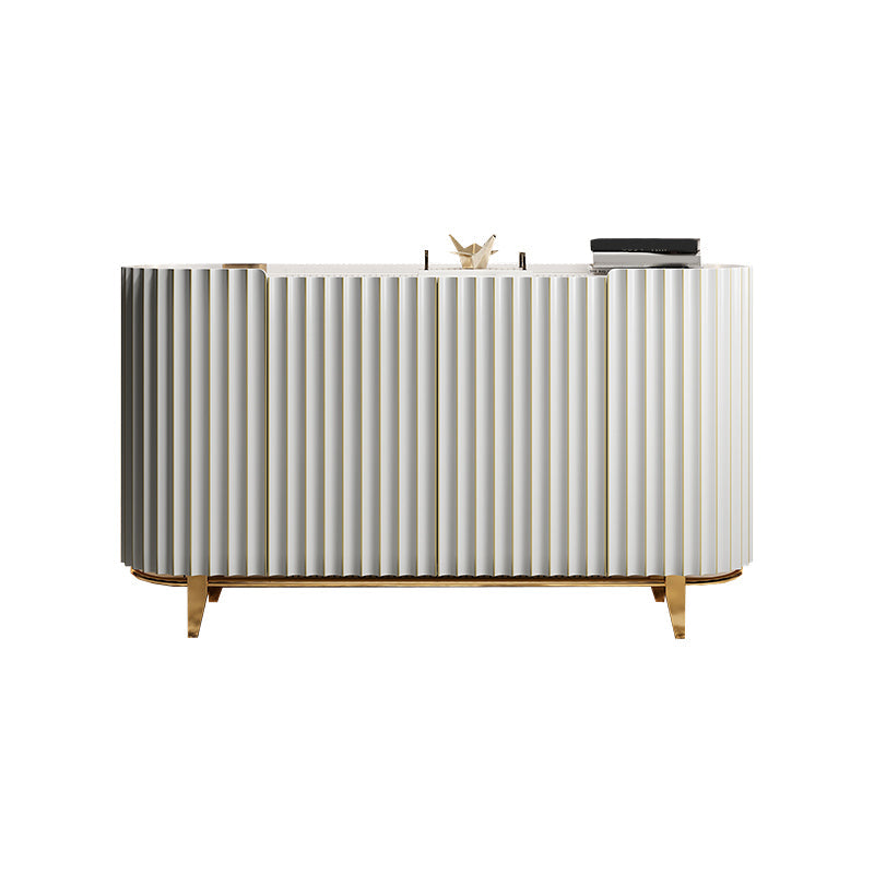 Glam Sideboard Buffet Stone Top Wood Sideboard Cabinet with Shelves Grey Clearhalo 'buffet_sideboard' 'Buffets & Sideboards' 'furn' 'furn_buffet_sideboard' 'Furniture' 'Kitchen & Dining Furniture' 7157017